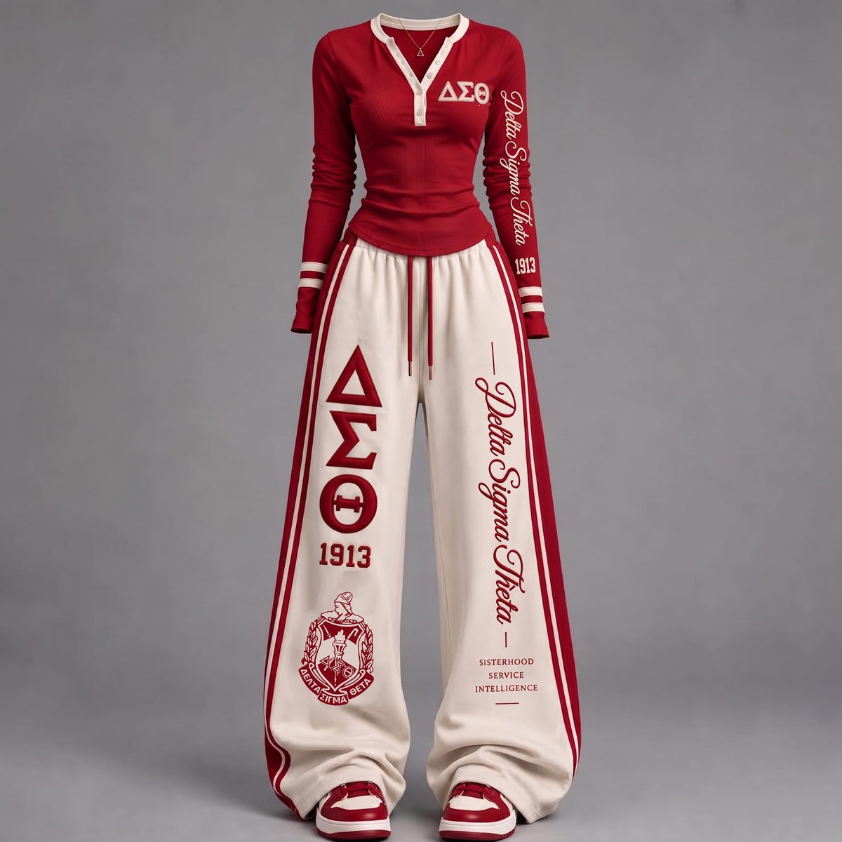 Varsity Chic Henley Two-Piece Set TLQ APT DST 1809261