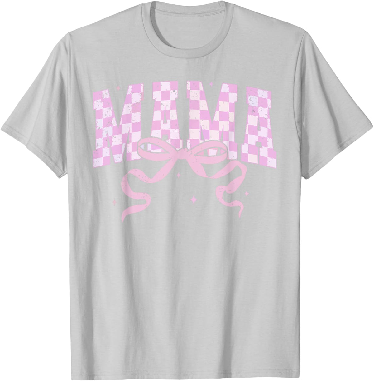 Retro Checkered Mama Coquette Mother's Day Pink Bow