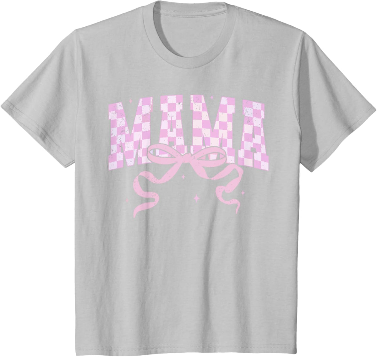 Retro Checkered Mama Coquette Mother's Day Pink Bow