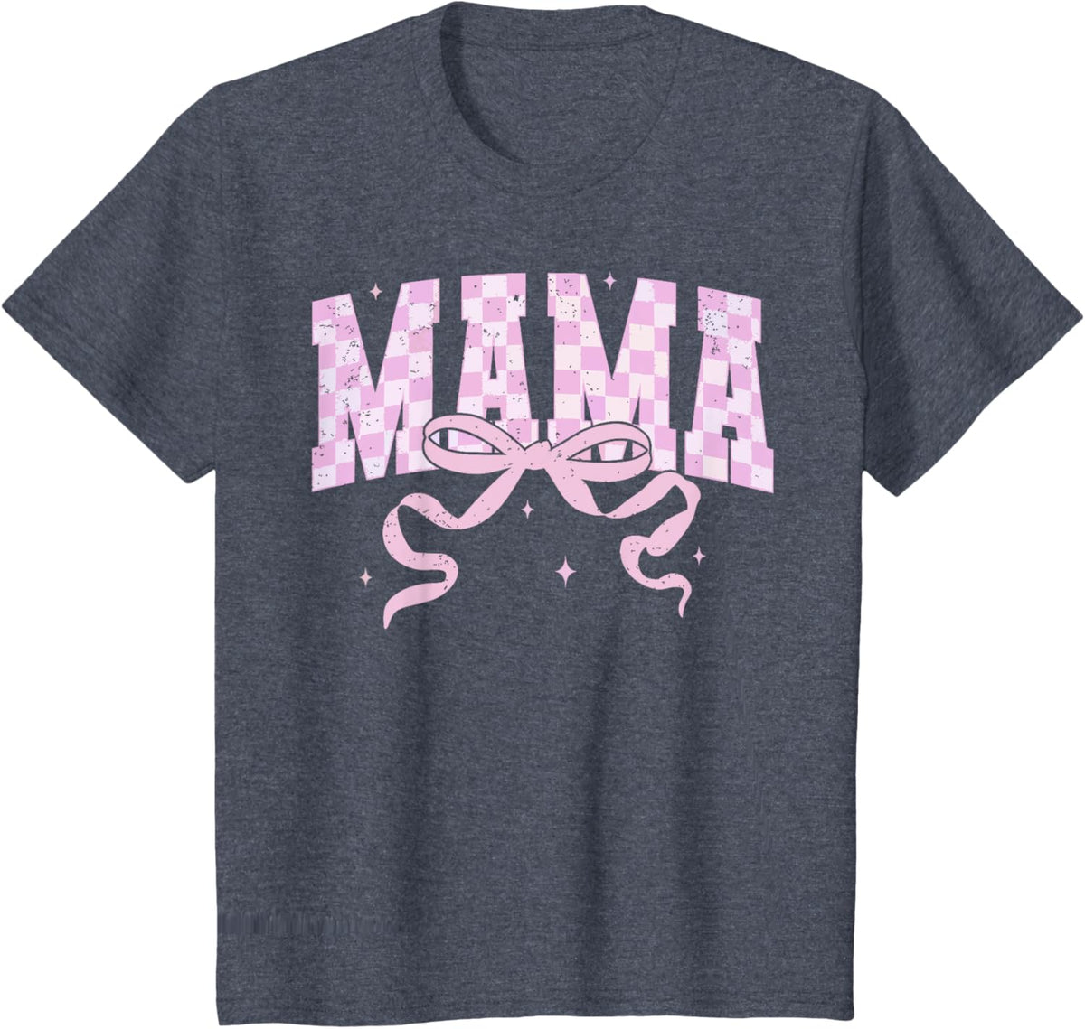 Retro Checkered Mama Coquette Mother's Day Pink Bow