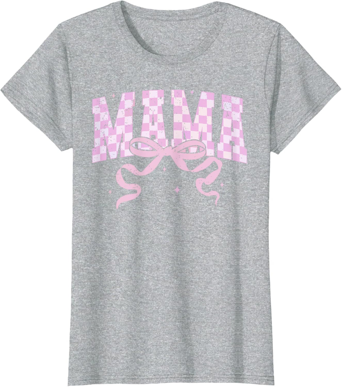Retro Checkered Mama Coquette Mother's Day Pink Bow